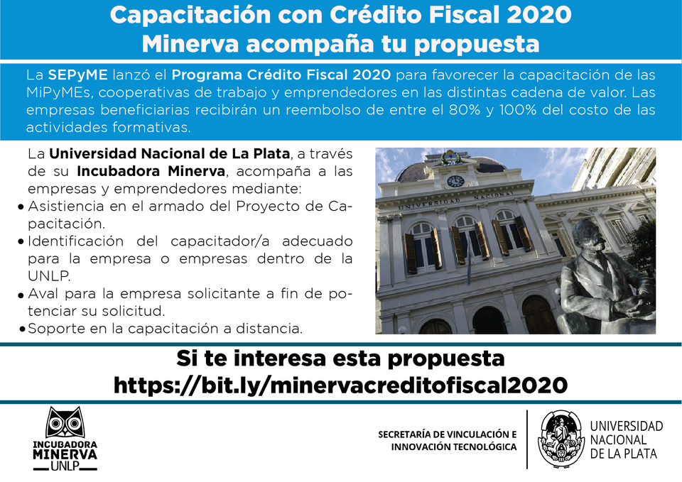 Capacitación con Crédito Fiscal 2020. Minerva acompaña tu propuesta