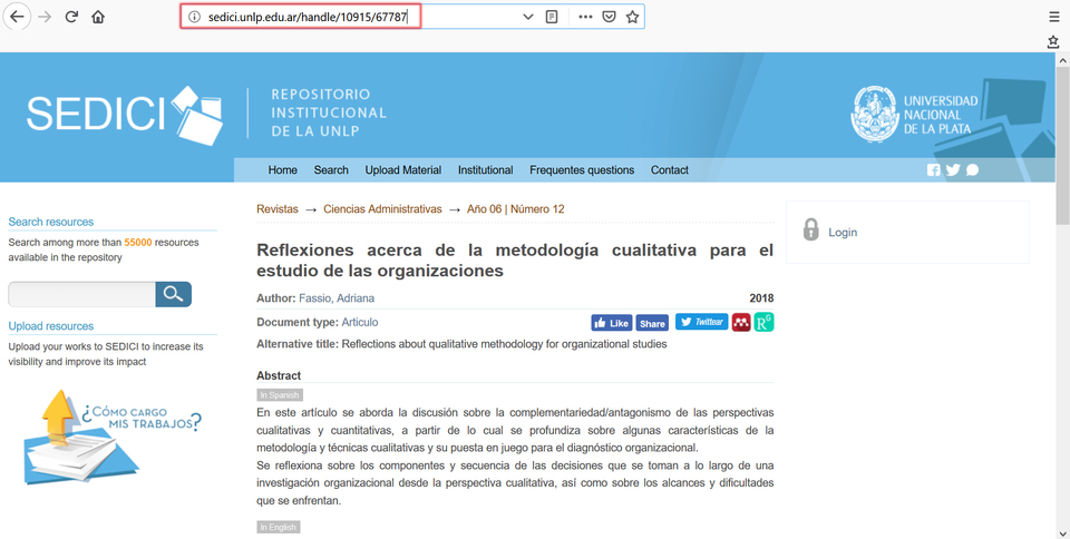 Cómo referenciar documentos de un repositorio institucional