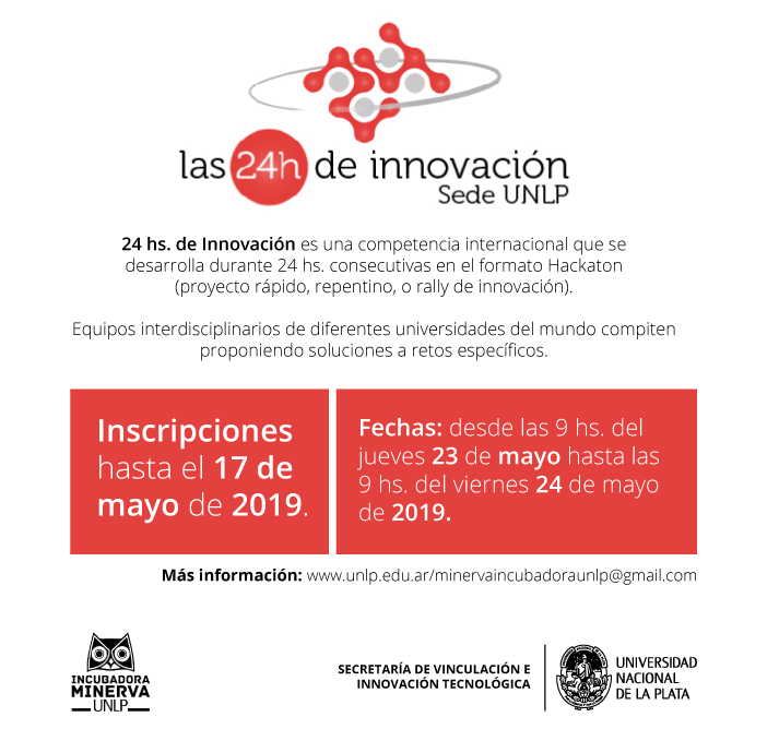 24 horas de Innovación Sede UNLP 2019 - Inscripción hasta el 17 de mayo.